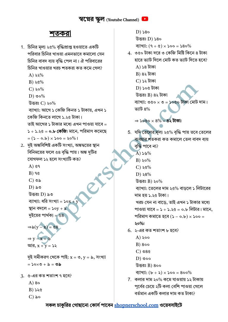 4. গণিত সাজেশন by Shopner School 3